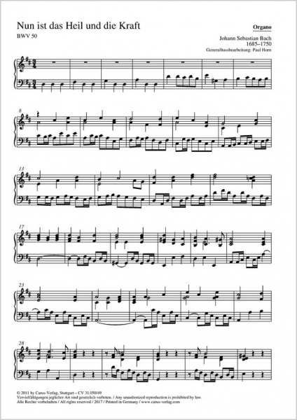 Nun ist das Heil und die Kraft Kantate Nr.50 BWV50