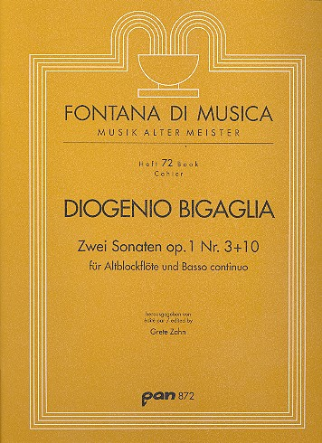 Sonate B-Dur op.1,3 und Sonate B-Dur op.1,10 für Altblockflöte und Bc