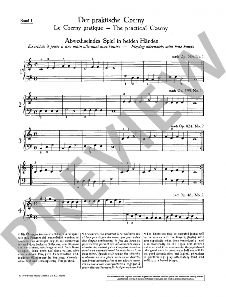 Etüden für Klavier Der praktische Czerny 1