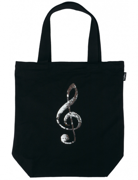 Tasche agifty City Shopper Violinschlüssel golden/silber