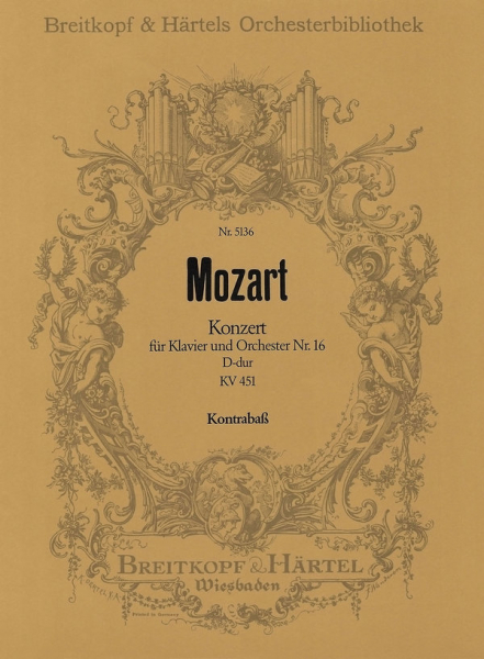 Konzert Nr. 16 D-Dur KV451 für Klavier und Orchester