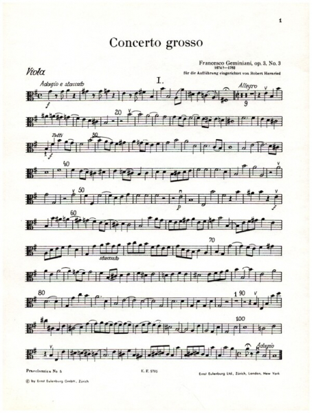 Concerto grosso e-Moll op.3,3 für Streichquartett und Streichorchester