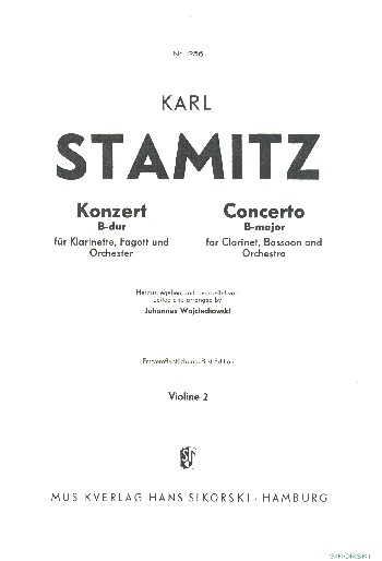 Konzert B-Dur für Klarinette, Fagott und Orchester