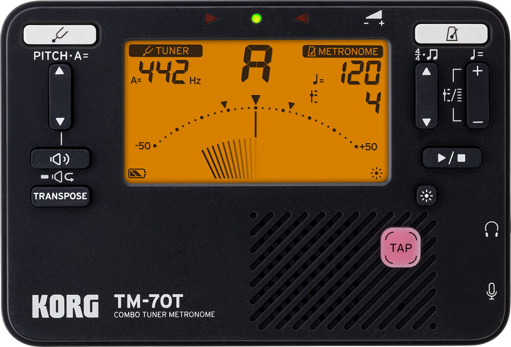 Korg TM70 Kombiniertes Metronom und chromatisches Stimmgerät – Schwarz - Bild 2