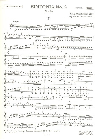 Sinfonie C-Dur Nr.2 op.7 G491 für Orchester