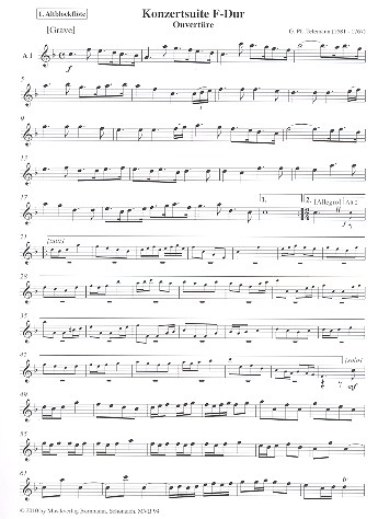 Ouvertüre zur Konzertsuite F-Dur für 4 Blockflöten (AATB) (Bc ad lib)