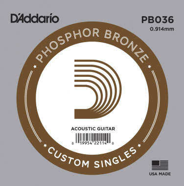 Einzelsaite D´Addario PB036 Phosphor Pronze