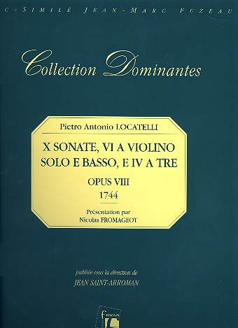 10 Sonaten op.8 für 1-2 Violinen und Bc Stimmen, Faksimile