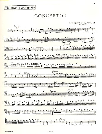 Concerto grosso D-Dur op.6,1 für 2 Violinen, Violoncello, Streicher und Bc