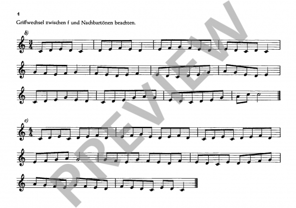 Übungsheft für Blockflöte Die kleine Übung