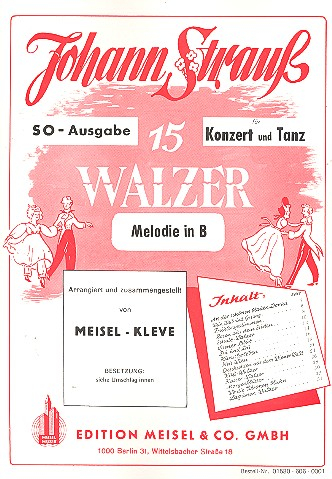 15 Walzer für Konzert und Tanz für Salonorchester