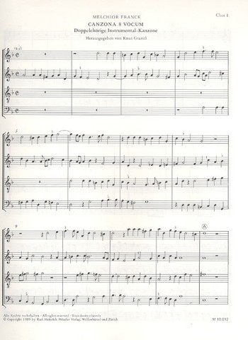 Canzona 8 vocum für Blockflöten (SSAATTBB) oder Streicher