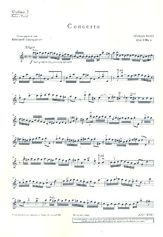 Konzert op.8,2 für 2 Solo-Violinen,Streichorchester und Cembalo