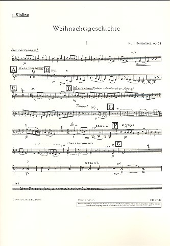 Weihnachtsgeschichte op. 54 für gemischten Chor (SATB) mit Soli (STB) und Streichorchester, Flöte