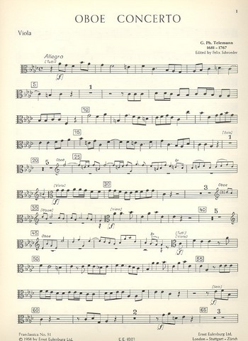 Konzert f-Moll für Oboe, Streicher und Bc