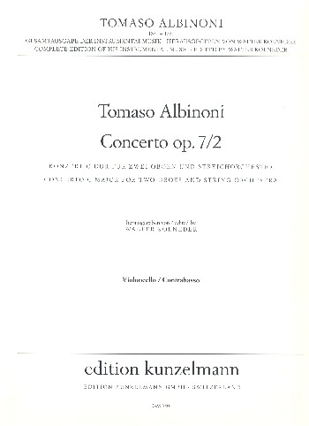 Konzert C-Dur op.7,2 für 2 Oboen und Streichorchester