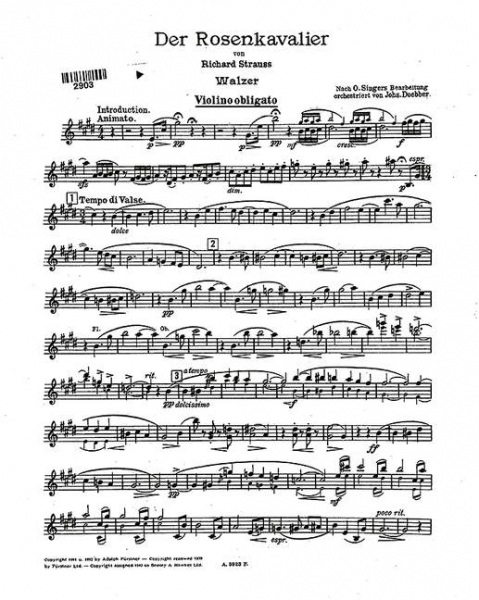 Tanz-Walzer aus Der Rosenkavalier op. 59 für Orchester