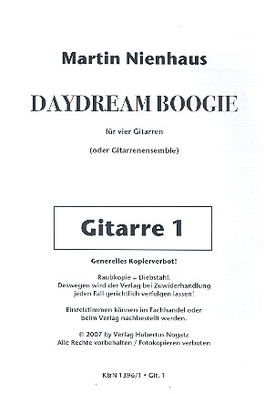 Daydream Boogie für 4 Gitarren (Ensemble) Partitur und Stimmen
