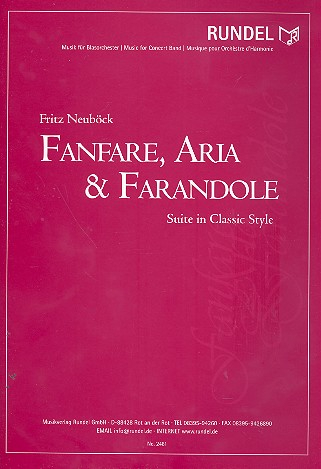 Fanfare, Aria und Farandole für Blasorchester Partitur und Stimmen