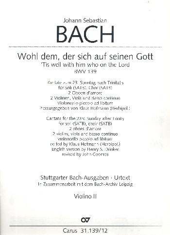 Wohl dem der sich auf seinen Gott Kantate Nr.139 BWV139
