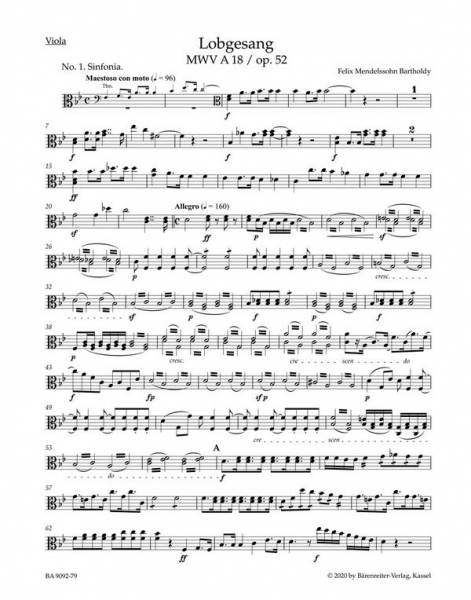 Lobgesang op.52 MWV A18 für Soli, Chor und Orchester
