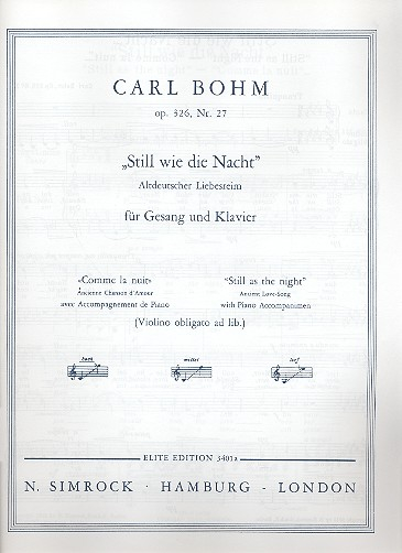 Still wie die Nacht op.326,27 für hohe Singstimme und Klavier (dt)