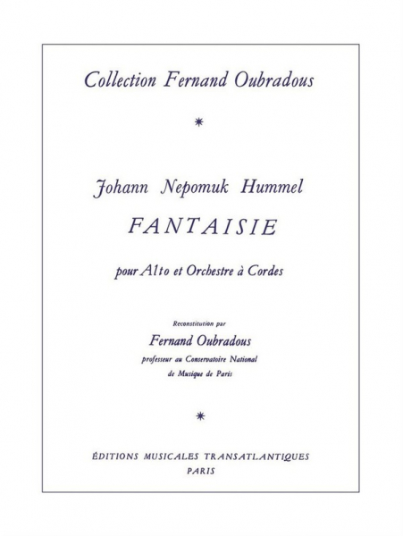 Fantaisie pour alto et orchestre à cordes pour alto et piano