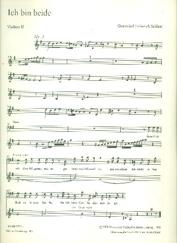 Ich bin beide Kantate für Alt, Baß, Chor, Streicher und Bc