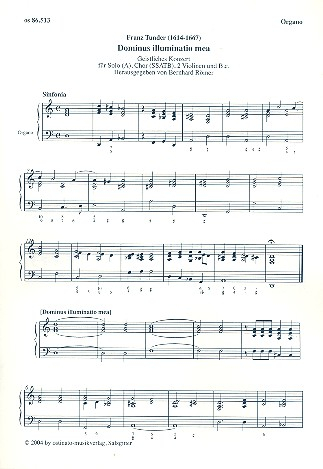 Dominus illuminatio mea für Alt, gem Chor, 2 Violinen und Bc