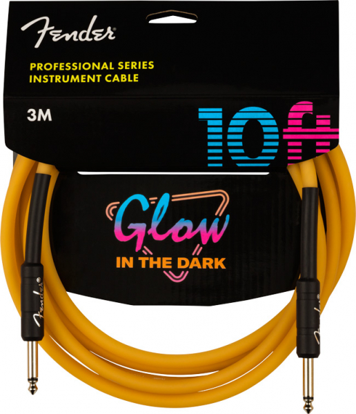 Instrumentenkabel Fender Pro Glow in the Dark Orange - 3 Meter