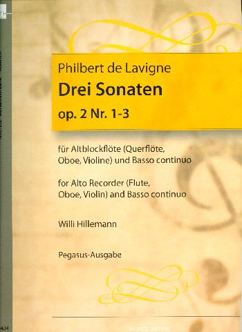6 Sonaten op.2 Band 1 Nr.1-3 für Altblockflöte und Bc