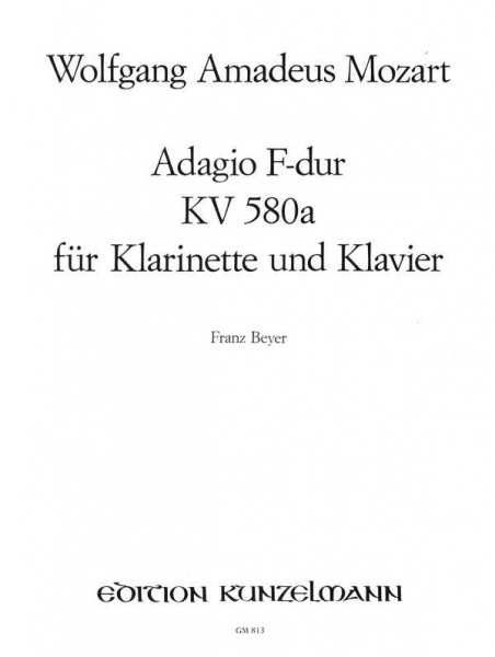 Adagio F-Dur KV580a für Klarinette (Ob, Fl, Vl) und Klavier (Orgel)