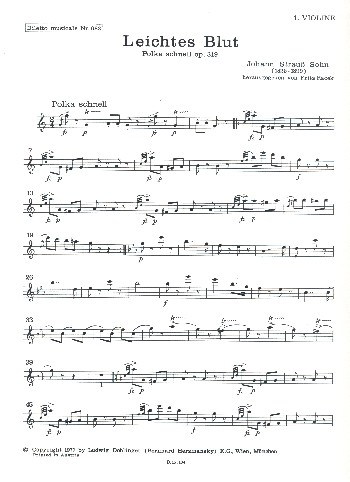 Leichtes Blut op.319 für Orchester