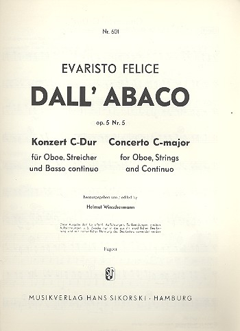 Konzert C-Dur op.5,5 für Oboe und Streichorchester
