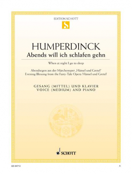 Abends will ich schlafen gehn für mittlere Singstimme und Klavier (dt/en)