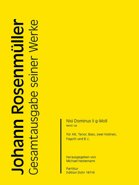 Nisi Dominus g-Moll Nr.2 RWV.E126 für Alt, Tenor, Bass, 2 Violinen, Fagott und Bc