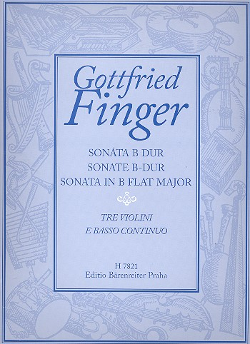 Sonate B-Dur für 3 Violinen und Bc Stimmen