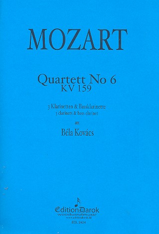 Quartett Nr.6 KV159 für 4 Klarinetten (BBB Baß)