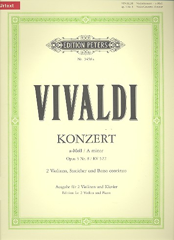 Konzert a-Moll op.3,8 RV522 für 2 Violinen, Streicher und Bc für 2 Violinen und Klavier