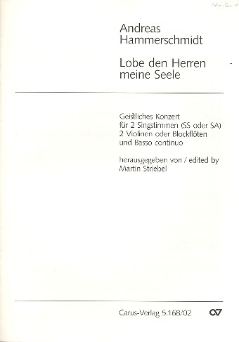 Lobe den Herren meine Seele für 2 Singstimmen (SS / SA), 2 Violinen