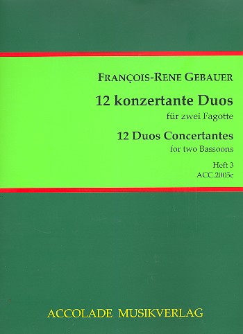 12 duos concertants op.44 Band 3 (Nr.7-9) für 2 Fagotte