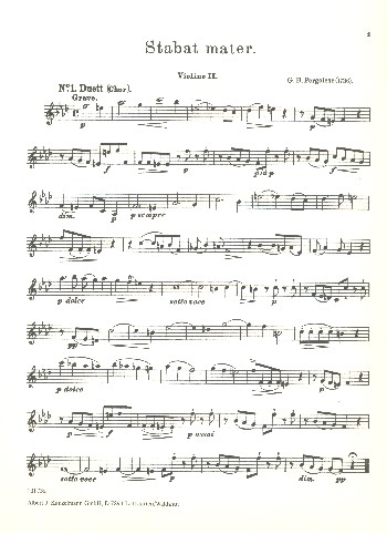 Stabat mater für Sopran, Alt und Streicher und Bc
