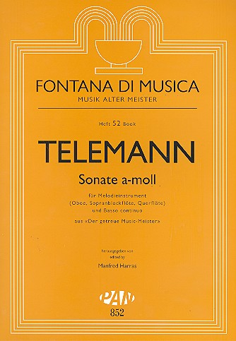 Sonate a-Moll für Melodieinstrument (Oboe, Blockflöte, Violine, Flöte) und Bc