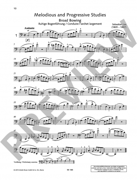 Etüden für Cello 40 melodious and progressive Studies