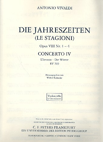 Konzert f-Moll op.8,4 RV297, PV442, F I:25 &#039;Der Winter&#039; für Violine, Streichorchester und Bc