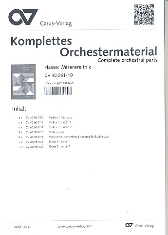 Miserere c-Moll für Soli, gem Chor und Orchester