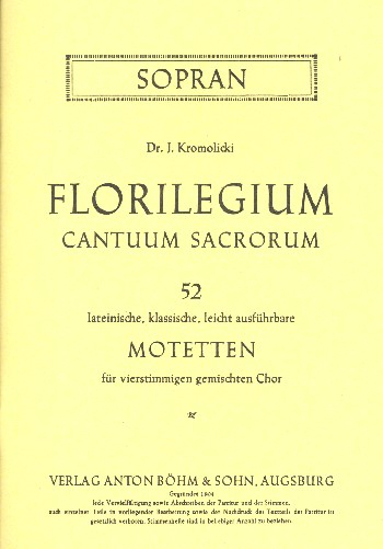 Florilegium cantuum sacrorum - 52 lateinische Motetten für gem Chor