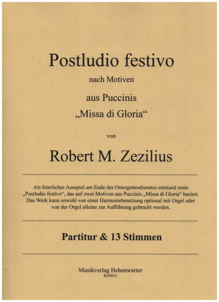 Postludio festivo für Orchester und Orgel ad lib