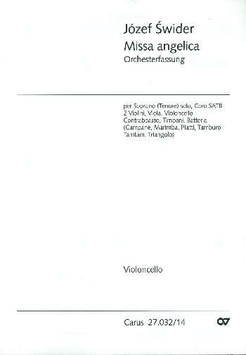 Missa angelica für Sopran (Tenor), gem Chor und Orchester