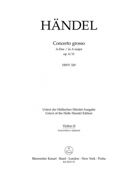 Concerto grosso A-Dur op.6,11 HWV329 für Orchester